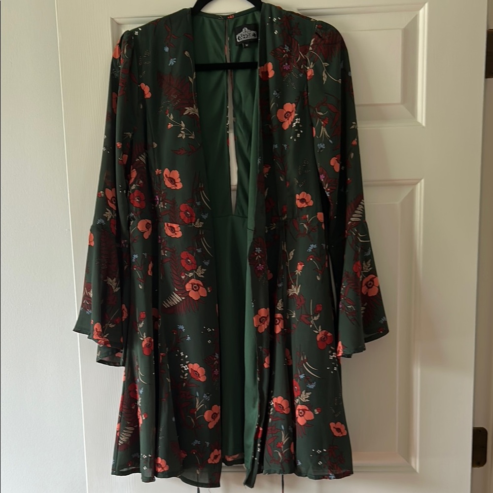 Victoria's Secret Green and Red Floral Robe
